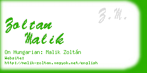 zoltan malik business card