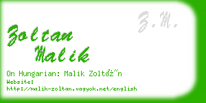 zoltan malik business card